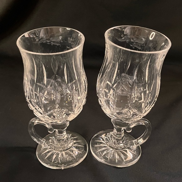 2 Waterford Lismore Footed Irish Coffee Mugs in Excellent Condition!!